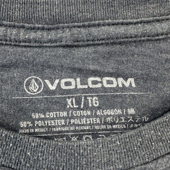 Volcom Shirt Mens XL Gray Logo Graphic Short Sleeve Cotton Blend Tee Casual - Picture 3 of 7